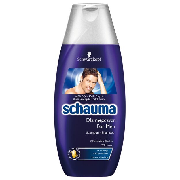 SCHAUMA FOR MEN šampūnas vyrams su apynių ekstraktu 400ml 