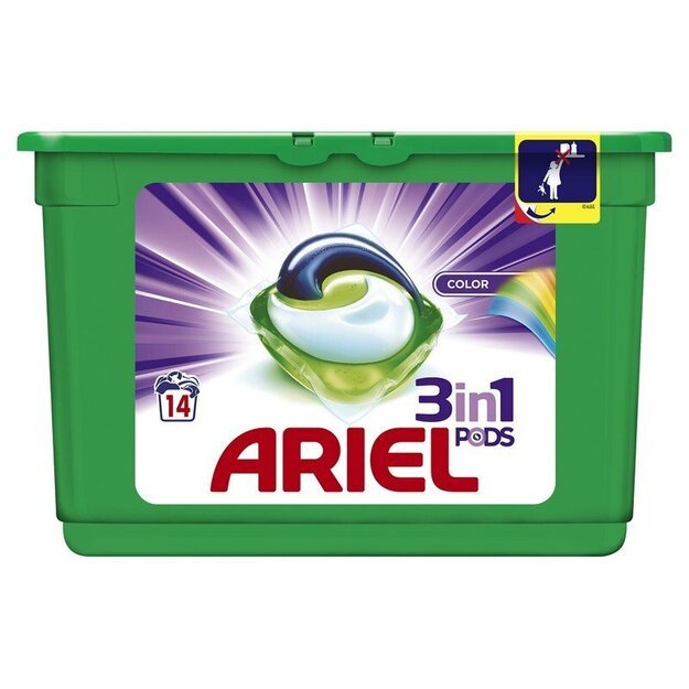 Skalbimo kapsulės ARIEL Color 3in1, 14 skalbimų